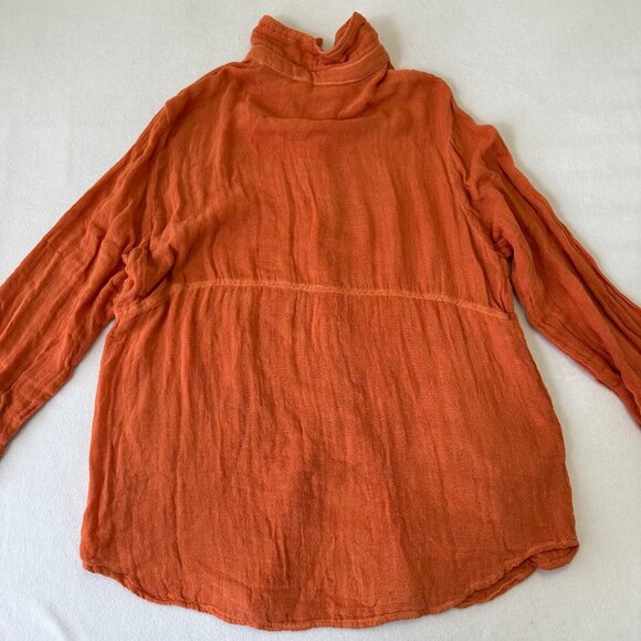 Jen's Pirate Booty Orange Button Down Shirt - Picture 5 of 14